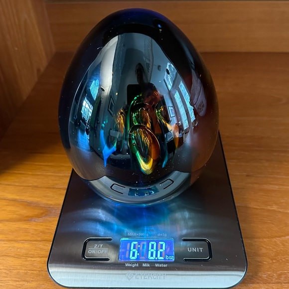 Multicolored Egg shaped Art Glass - Controlled bubbles - hand blown - Picture 9 of 9